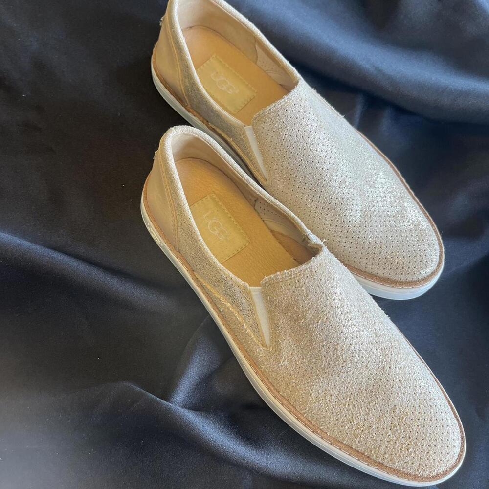 UGG Women's Shimmering Beige Slip-On Loafers
